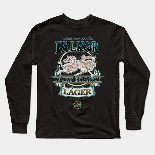 Lucky Dragon Lager Long Sleeve T-Shirt by etcherSketch